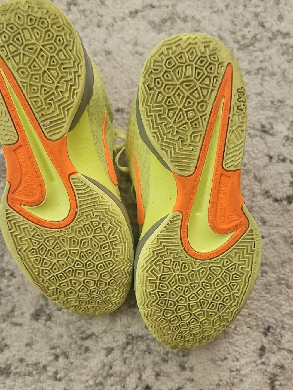 Ja Morant Nike Kids Lime Green Lace-Up Sneakers with Orange Swoosh